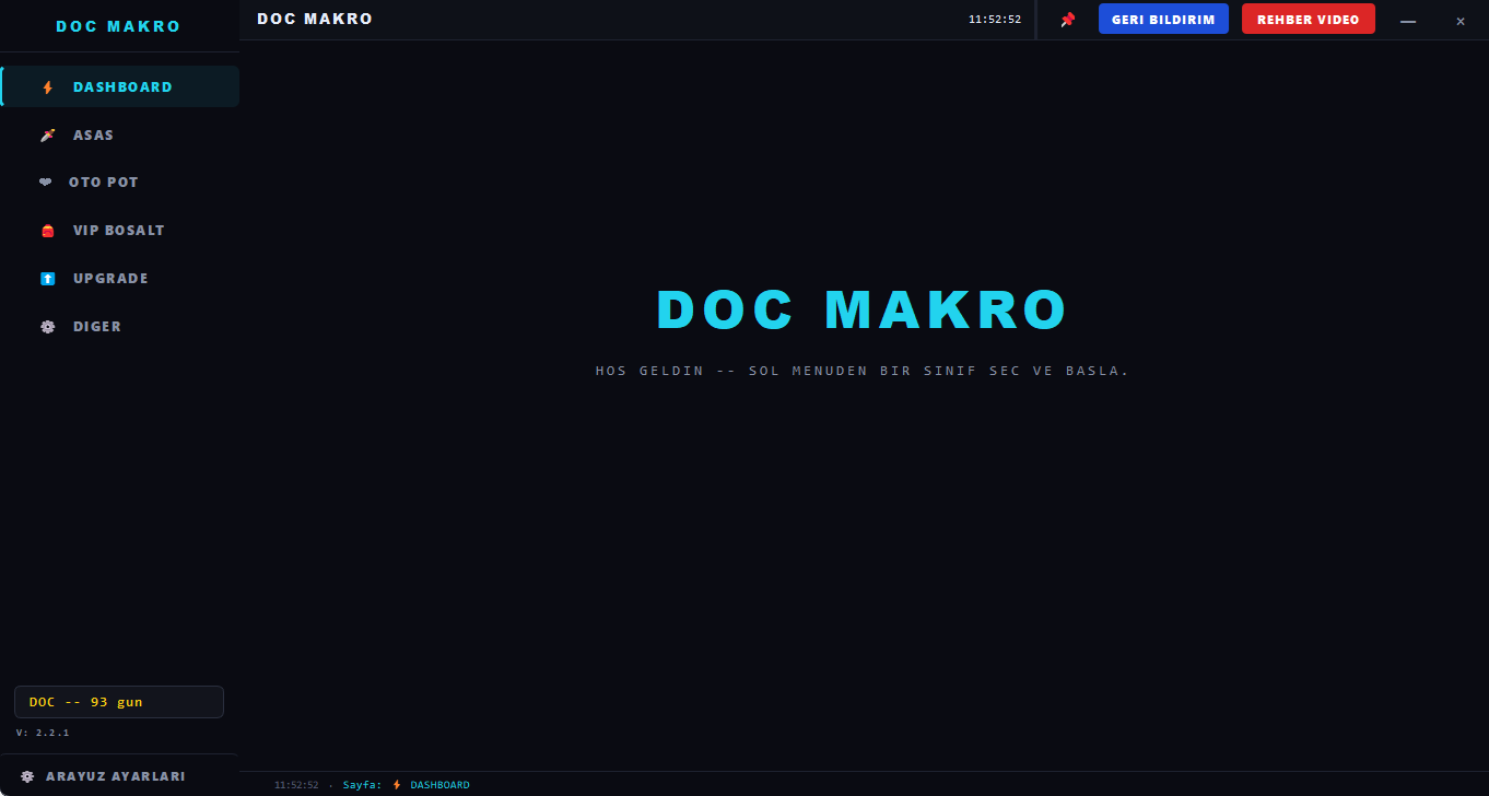 DOC Makro hoş geldin ekranı